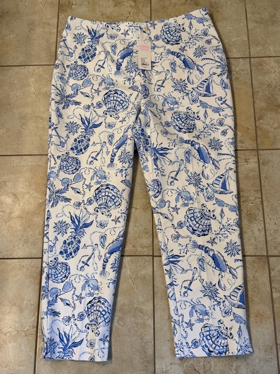 Lilly Pulitzer Denim - Lilly Pulitzer Nancee Crop Pants Barefoot Beachcombers Size 16 NWT